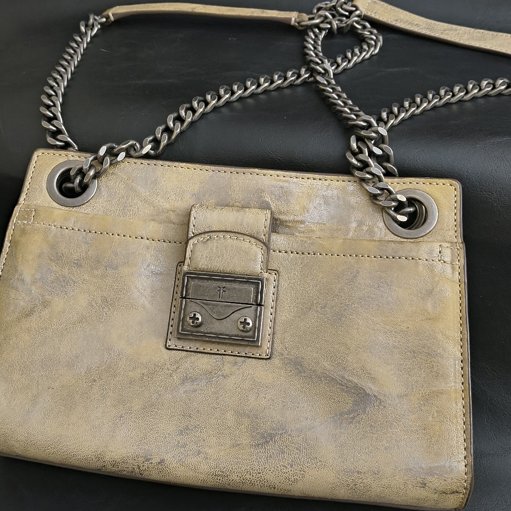 Frye Ella Pearlized Leather Double Handle Crossbody